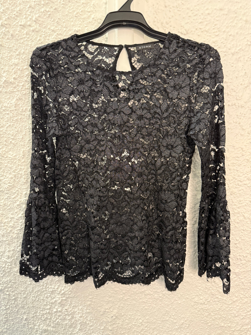 Storm Black Metallic Lace Top Sz 8 😀12/5