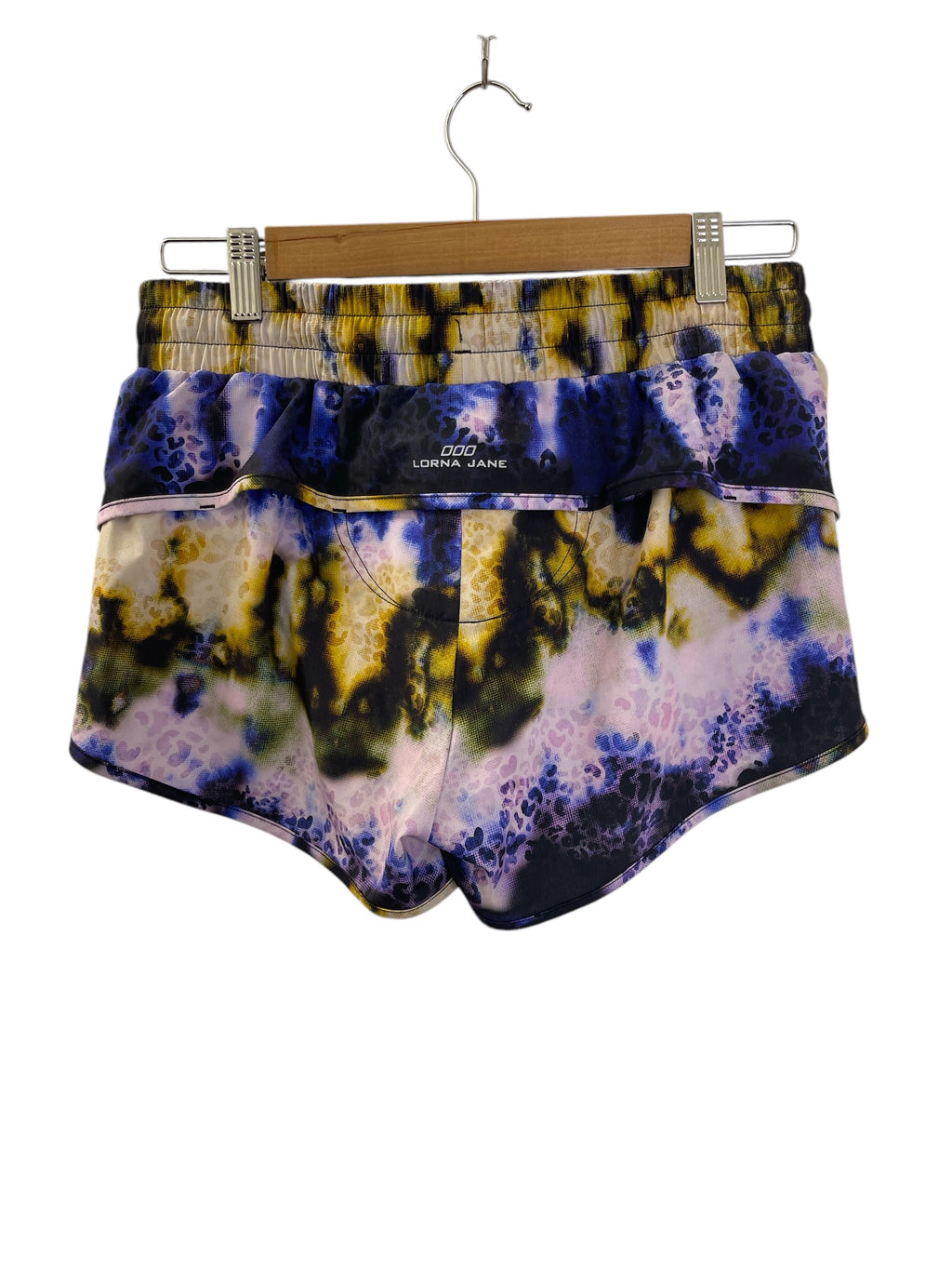 Lorna Jane Black/Purple/Yellow Animal Print Shorts No Sz (best fit Sz 12)💛