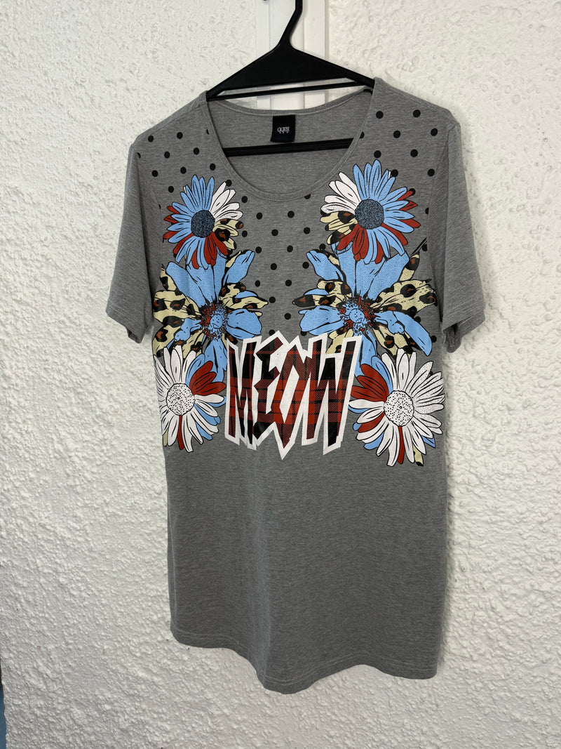 Ilabb Grey Cotton Cartoon Print Tee Sz L 😀15/9