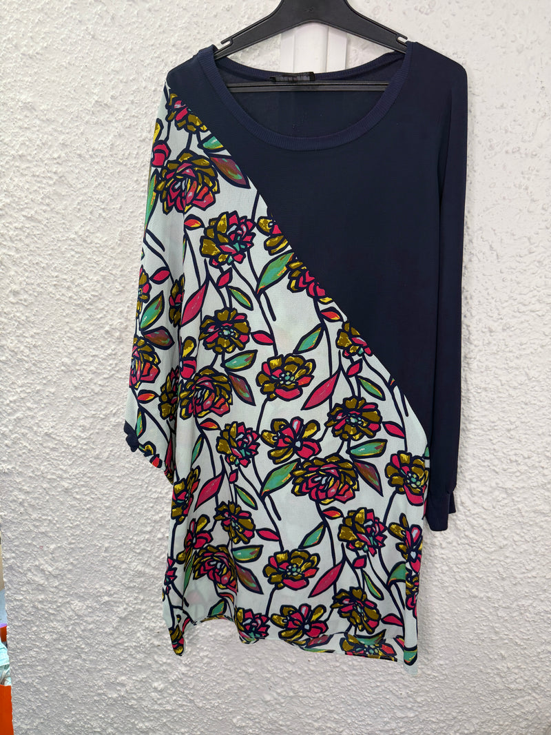 Augustine Navy/Floral Print Dress Sz S (best fit up to Sz 10) 4/8