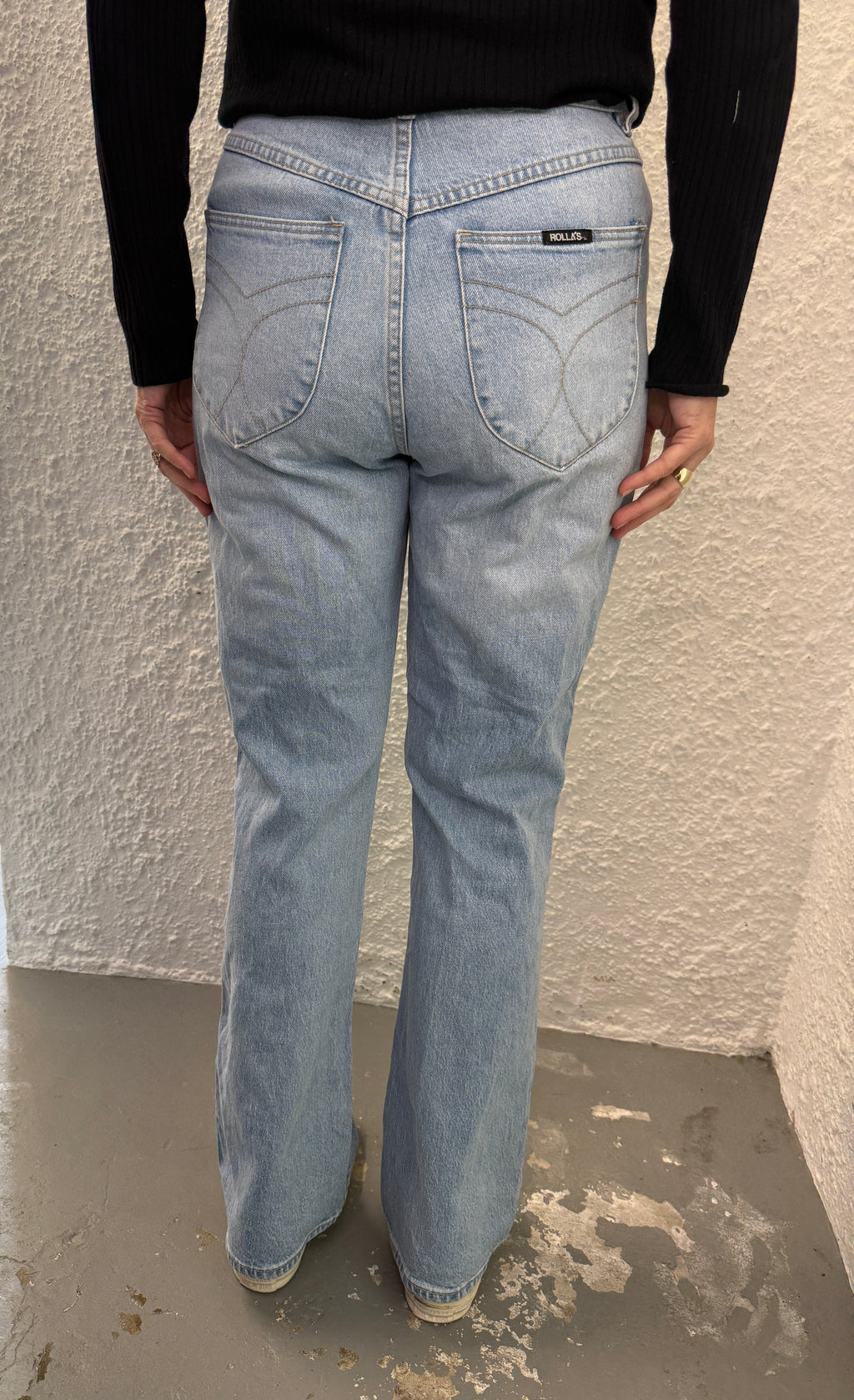 Rolla’s Light Blue Dusters No Stretch Hard Denim Bootcut Jeans Sz 30”(12)😀10/7