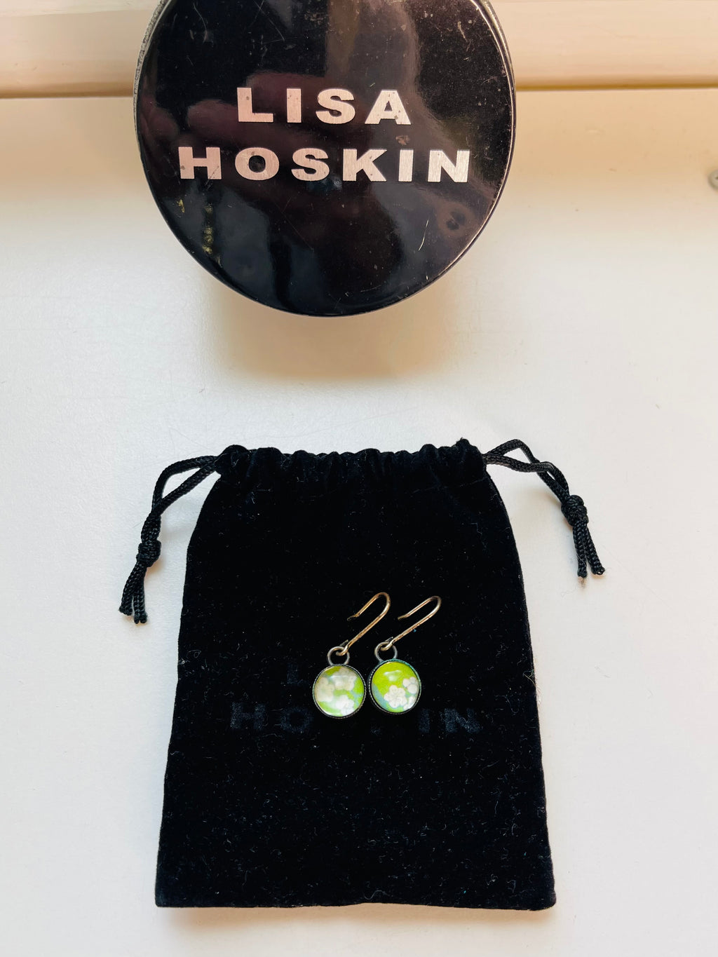 💛Lisa Hoskin Green Floral Glass Earrings