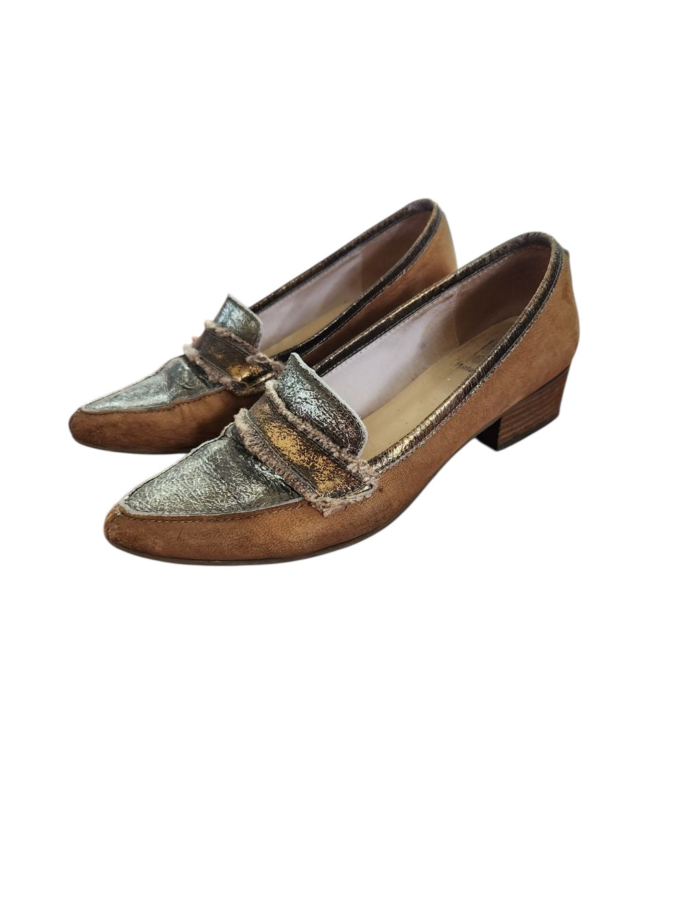 Pinto Di Blu Brown/Bronze Leather Loafer Sz 42😀17/7