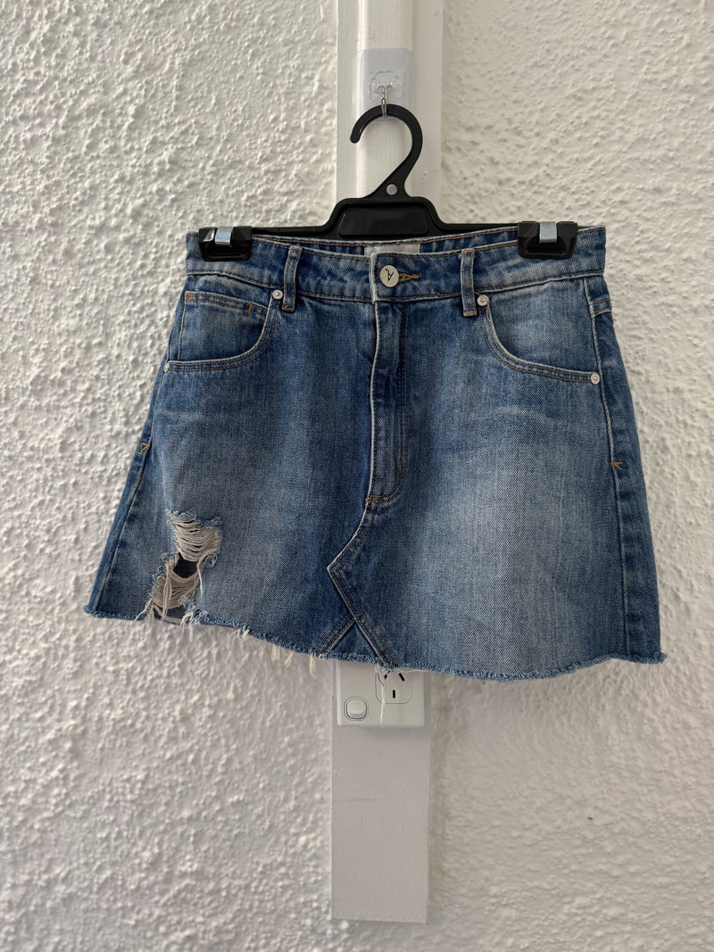 Abrand blue ripped denim miniskirt Sz 27” (Sz 9)😀24/11