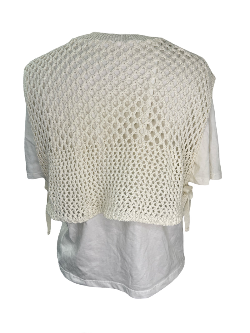 Zara Cream Crochet Top Sz S 🩷