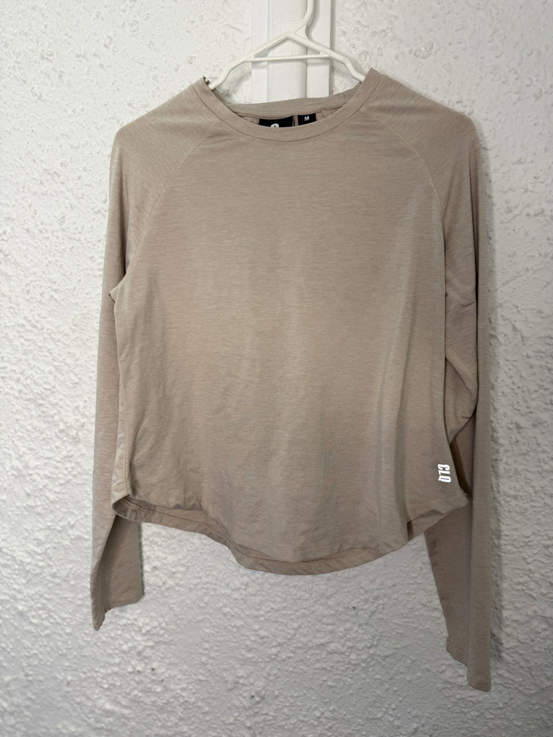 Clique beige long sleeved tee Sz M 😀1/12