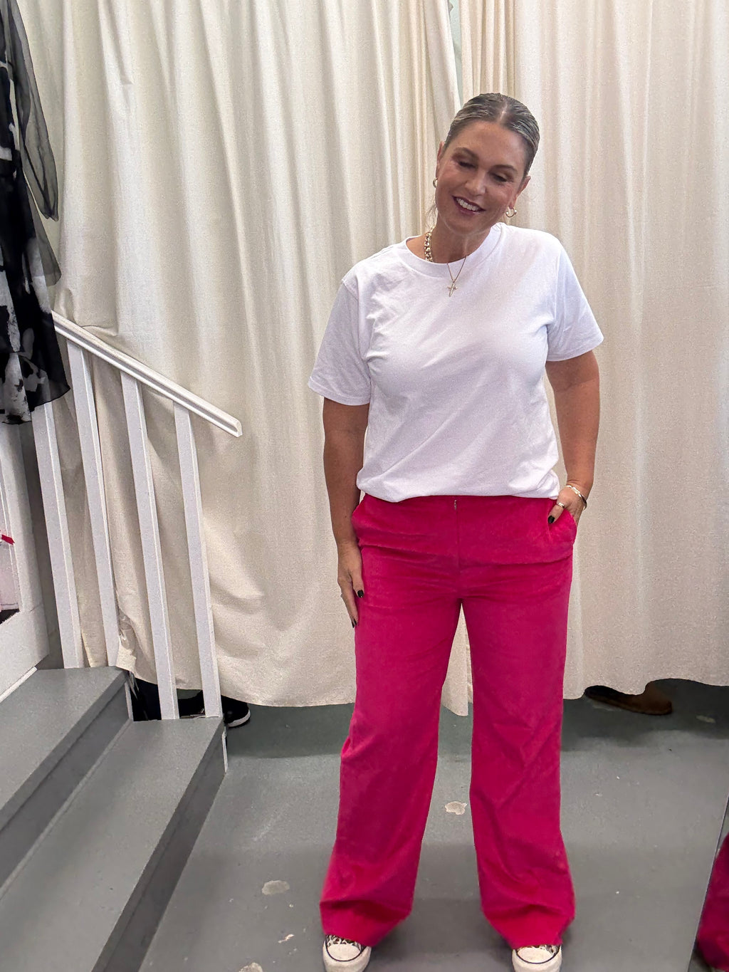 COS Neon Pink Cord Pant Sz44/14