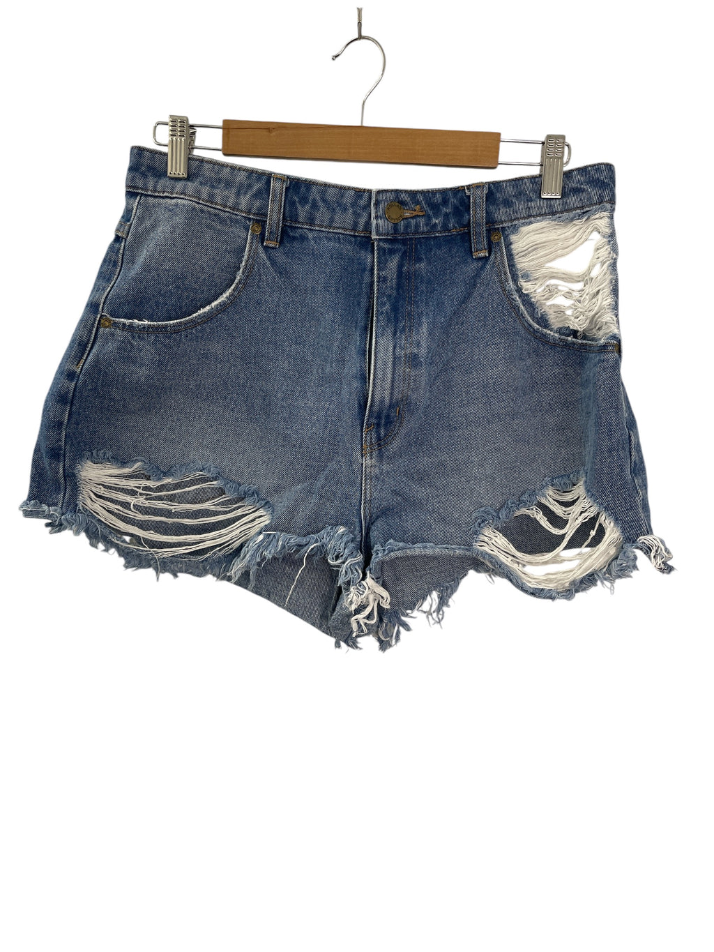 Rolla’s Medium Blue Ripped Denim High-Rise Relaxed Shorts Sz 13 💛💛