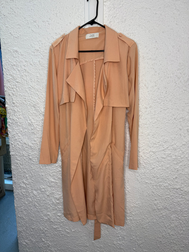 Yuni Apparel Peach Trenchcoat Sz L (Best fit up to Sz 14)😀15/9