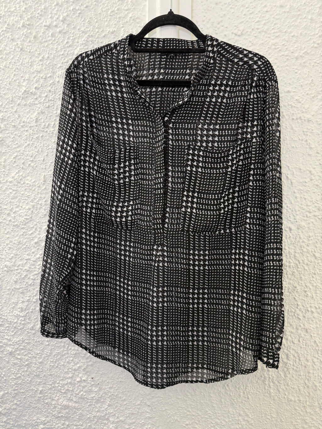 Storm Black/White Sheer Top Sz 12 31/7