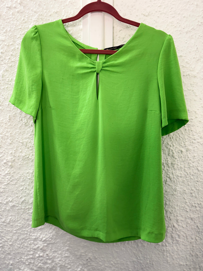 Massimo Dutti Green Top Sz L (best fit up to Sz 12)😀23/10