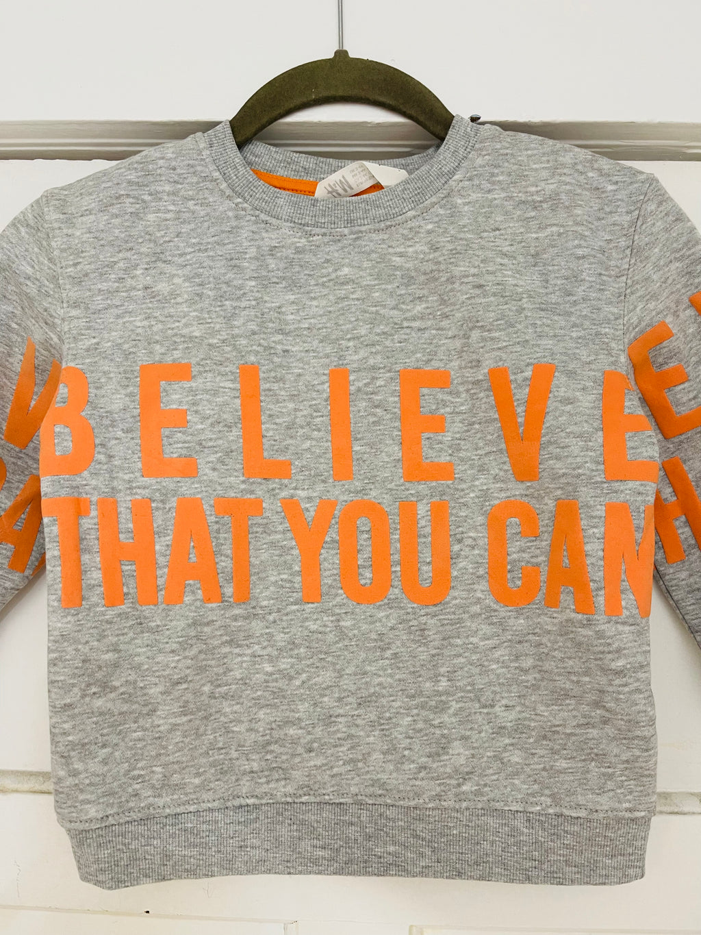 KIDS H&M Grey Believe That You Can Sweatshirt Kids Sz 2-4yrs NEW!