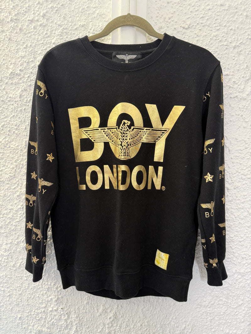 Boy London Black/Gold Cotton Sweatshirt Sz S😀24/4