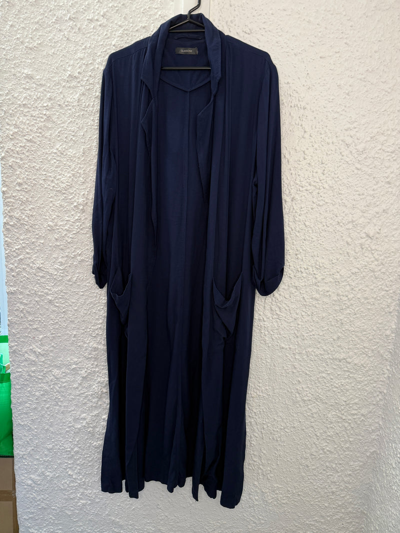 Glassons Navy Rayon Coat No Sz (best fit Sz 10-12)😀14/8