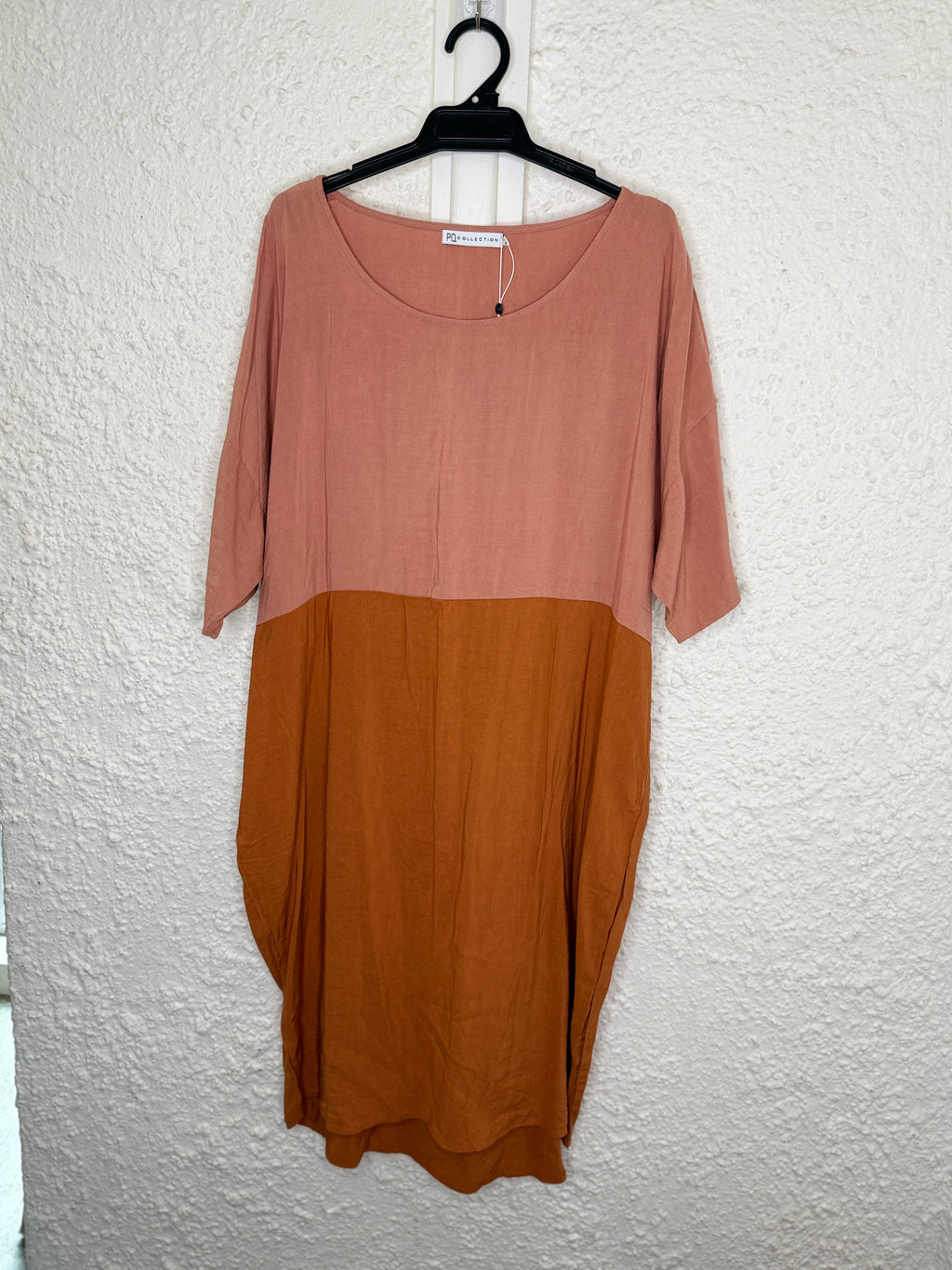 PQ Collection Musk/Clay Linen/Viscose Dress Sz S/M NEW!😀22/9