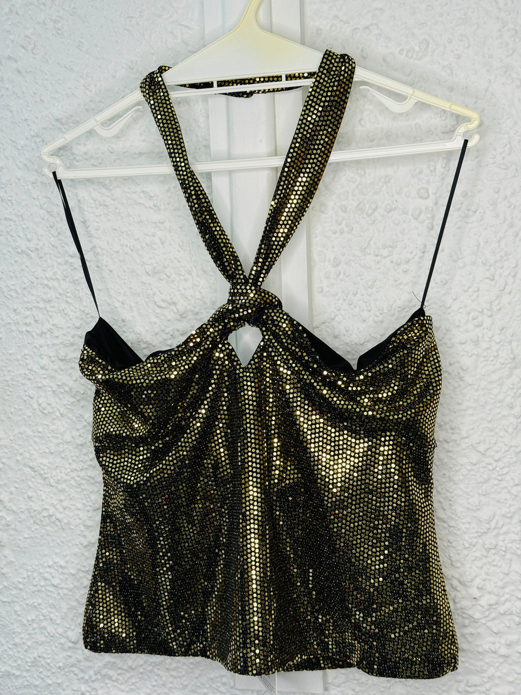 Dazie Gold Sequin Halter Top Sz 16  NEW!😀5/5