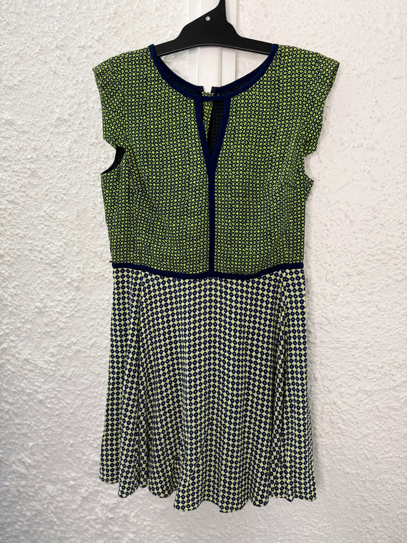 Marcs Green/Navy Abstract Print Viscose Dress No Sz (Best fit Sz 8)😀23/10