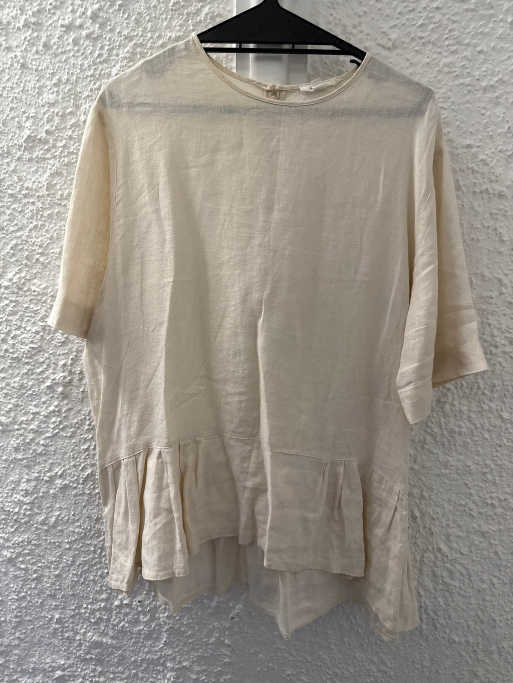 Juliette Hogan Beige Linen Top Sz 12😀18/9