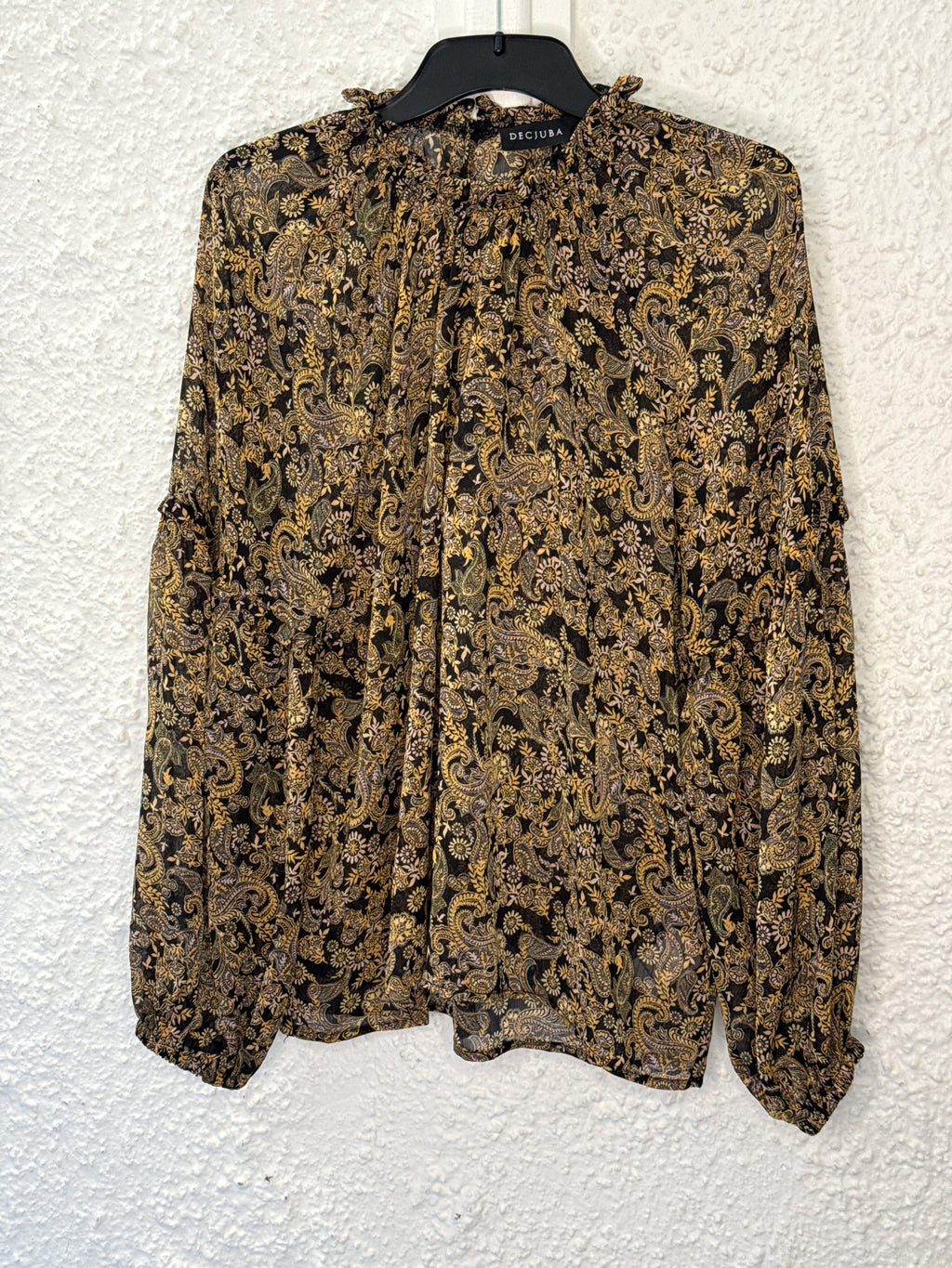 Decjuba Brown Paisley Top  Sz L 😀5/5