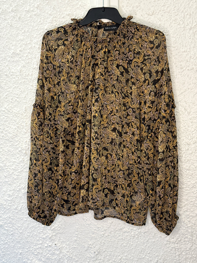 Decjuba Brown Paisley Top  Sz L 😀5/5