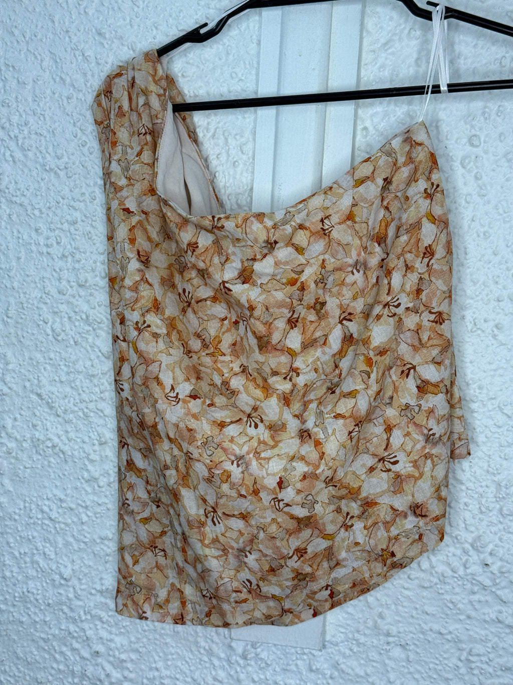 Max Peach Blossom Linen Asymmetric Top Sz 14 NEW!😀15/9