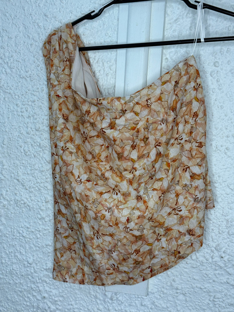 Max Peach Blossom Linen Asymmetric Top Sz 14 NEW!😀15/9