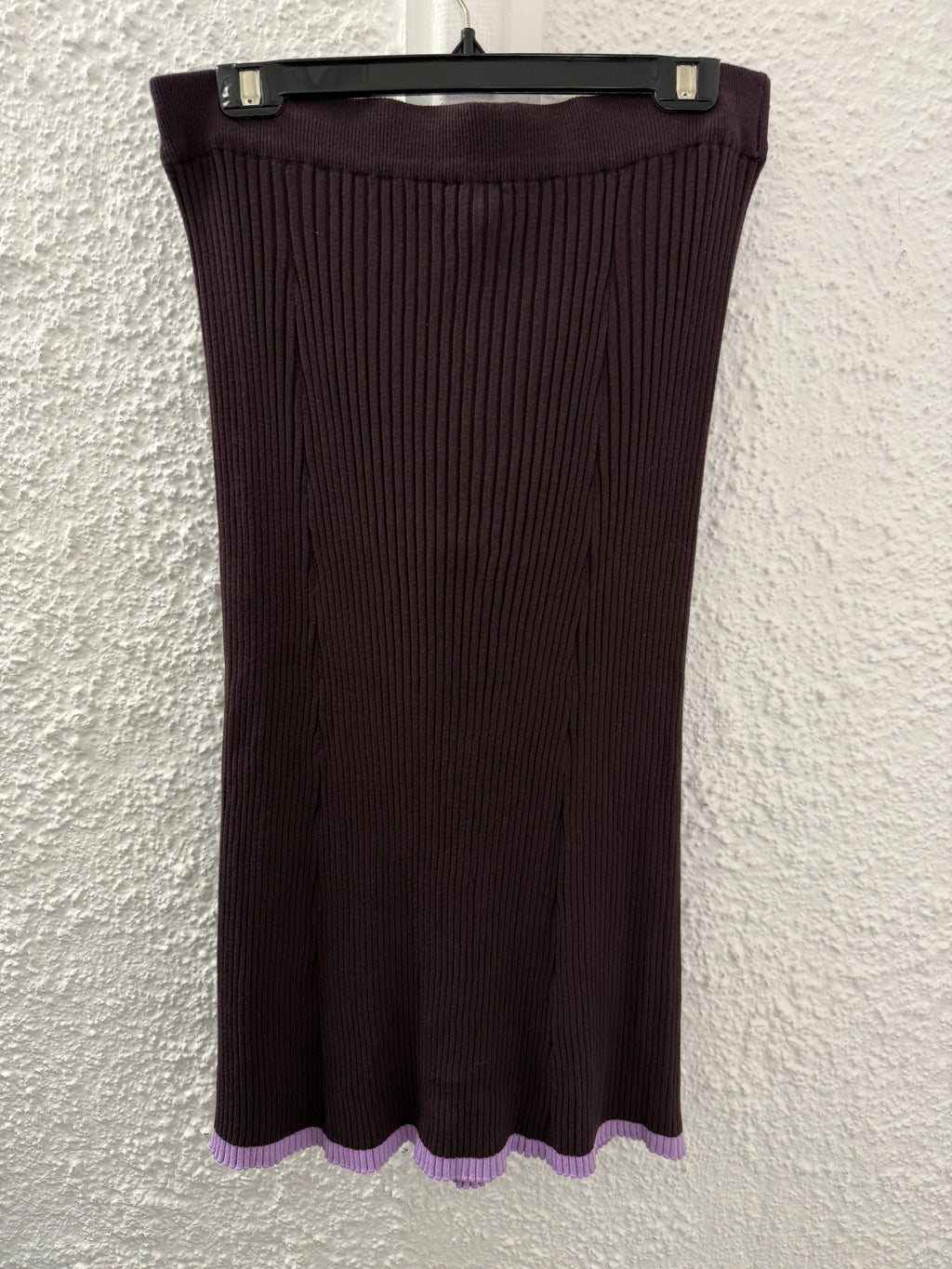 Mineral Eggplant Viscose Blend Ribbed Skirt Sz L 😀19/6