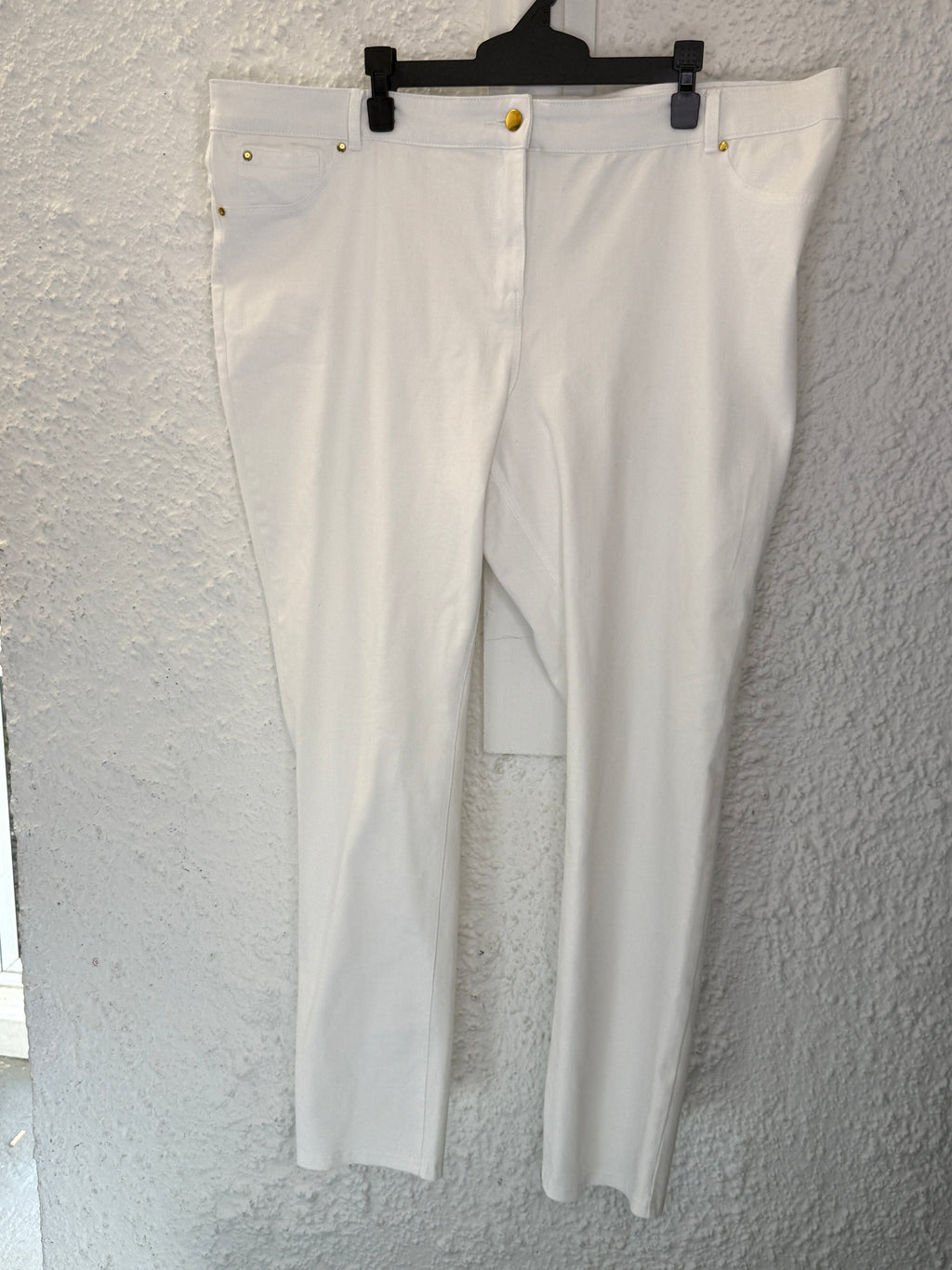 Lux Denim White Four-Way Stretch Slim Jeans Sz 20😀5/6