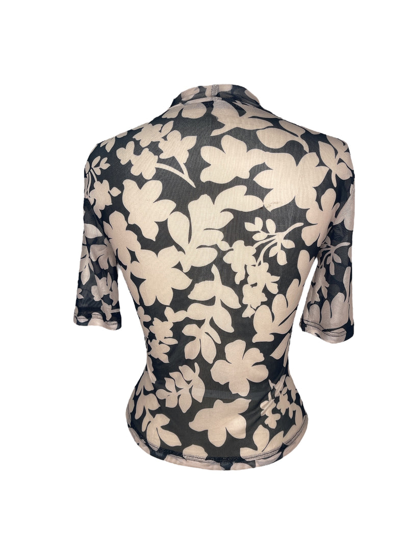 Staple the Label Beige/Black Floral Printed Top Sz 10 NEW! ⭐️ 🩷🩷