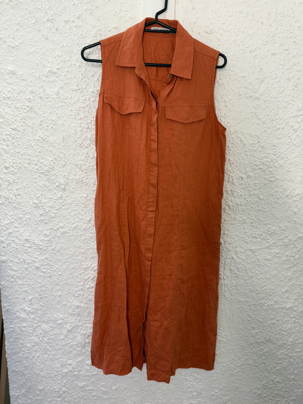 Sportscraft terracotta linen shirt dress Sz 10😀1/12
