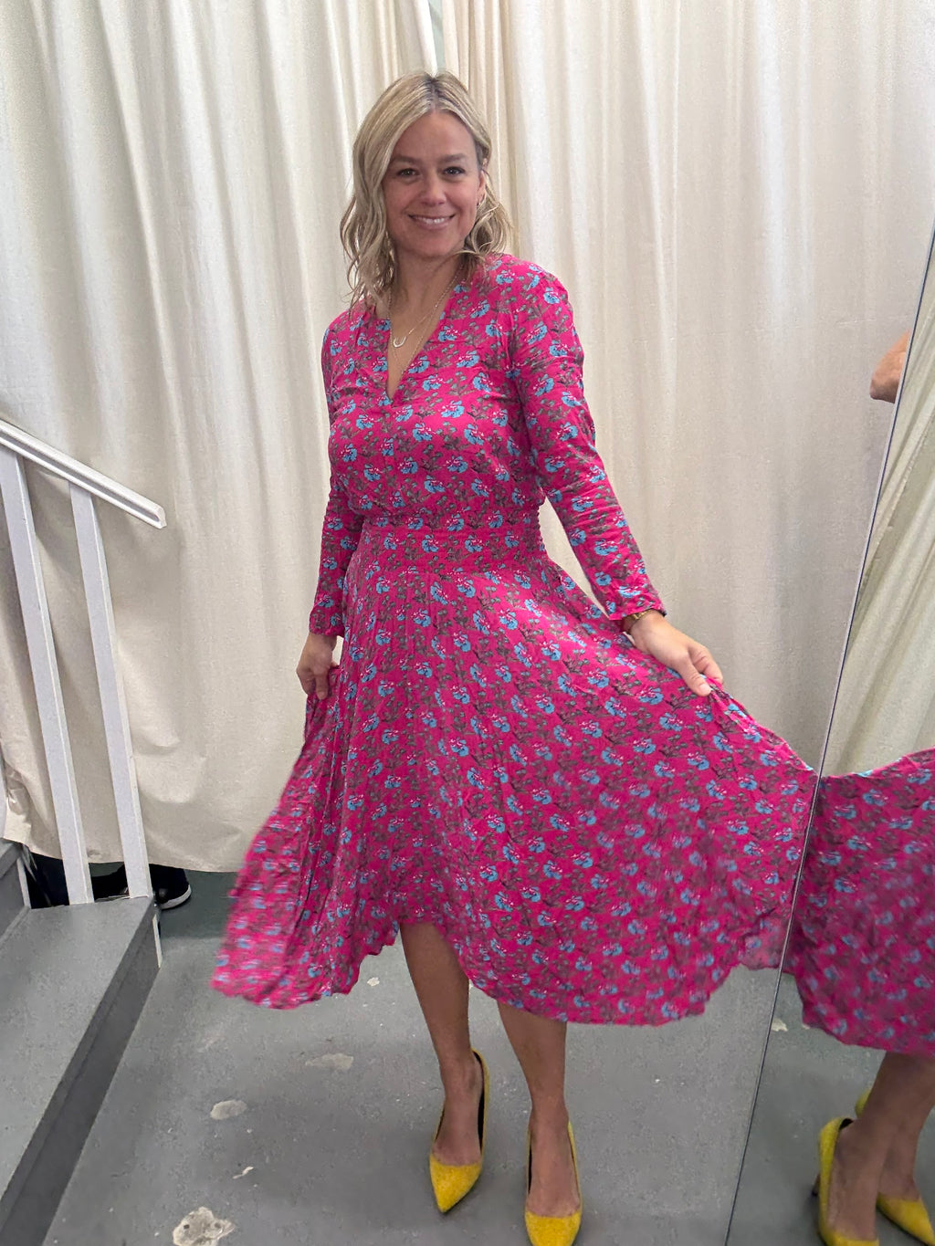 Maje Pink Floral Dress Sz2(8)