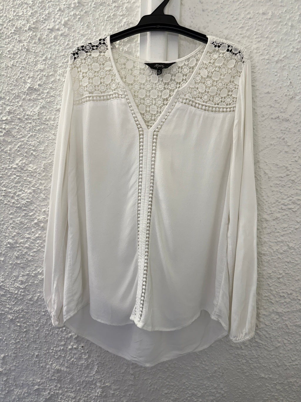 Max White Viscose Top Sz 12 😀17/7