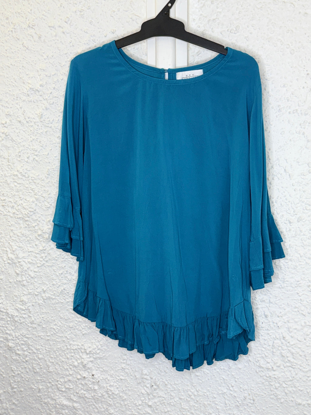 Bee Maddison Teal Viscose Top Sz 8 😀6/10