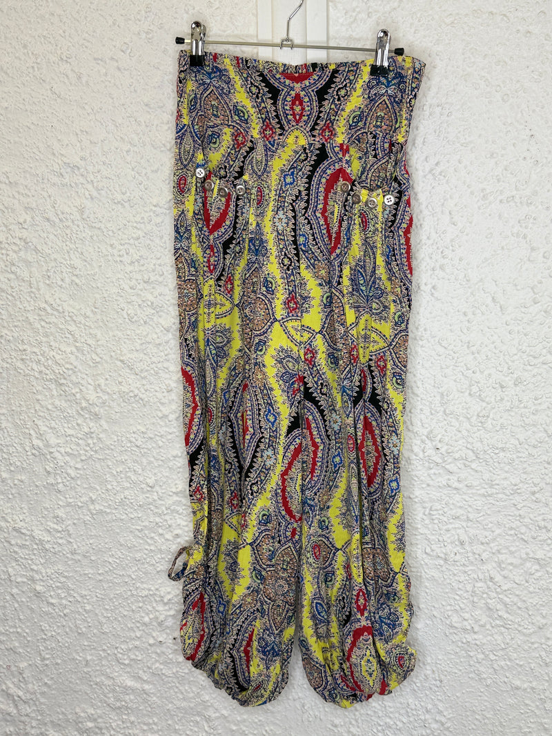 Quelque Colourful Rayon Harem Pants Sz 8😀6/10