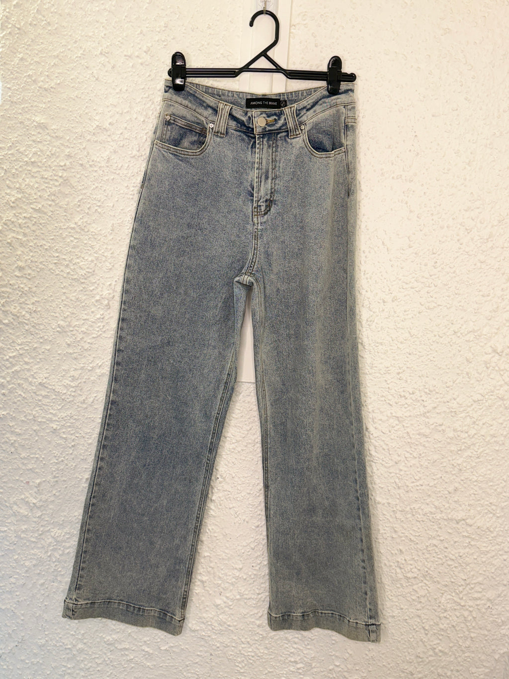 Among The Brave Light Blue Straight Leg Hi-Rise Stretchy Denim Jeans Sz 14 9/10