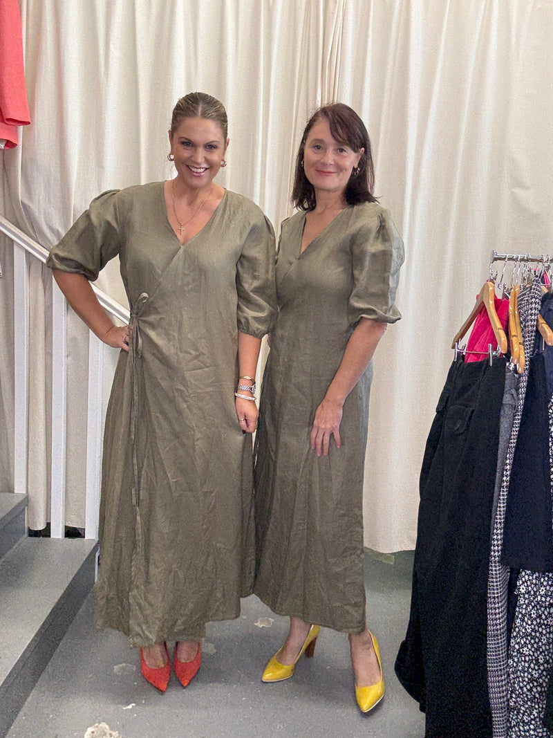 LILA by Liv Linen Wrap Dress Sz14 (Seen on Anna)