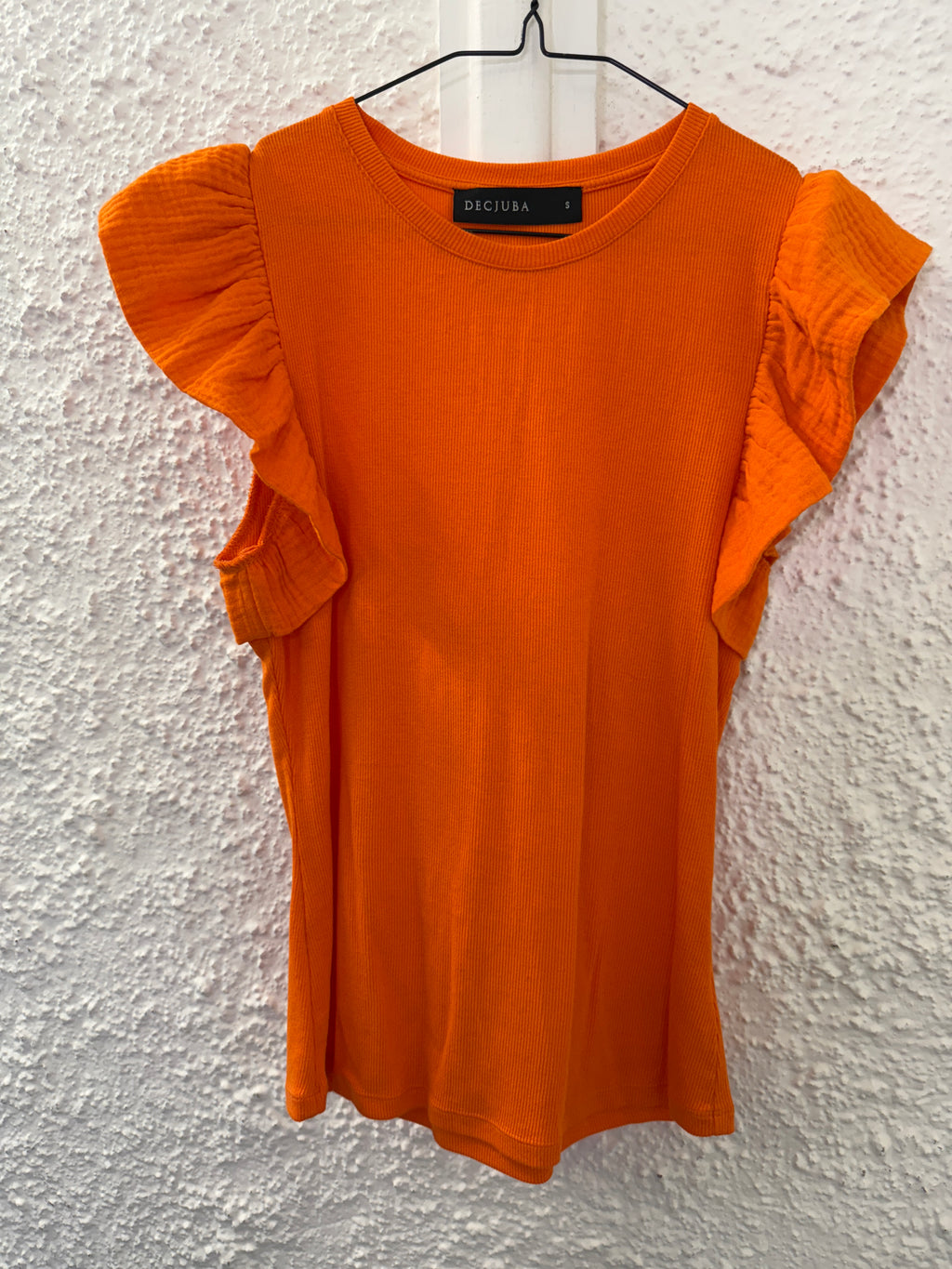 Decjuba Orange Cotton/Viscose Top Sz S😀24/7