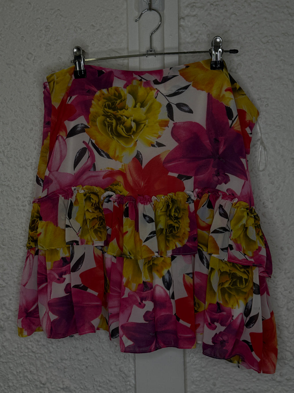 Augustine Pink/Yellow Floral Frill Skirt Sz XL (best fit Sz 14-16)😀22/9