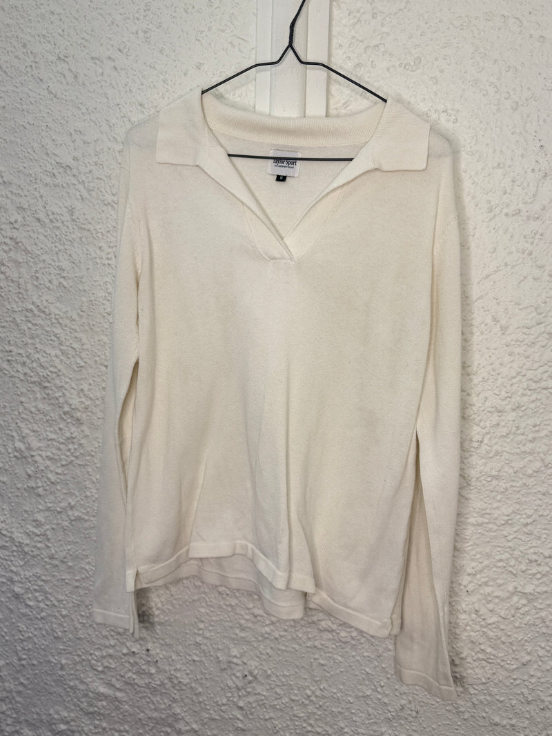 Taylor Sport white cotton top Sz S😀8/12