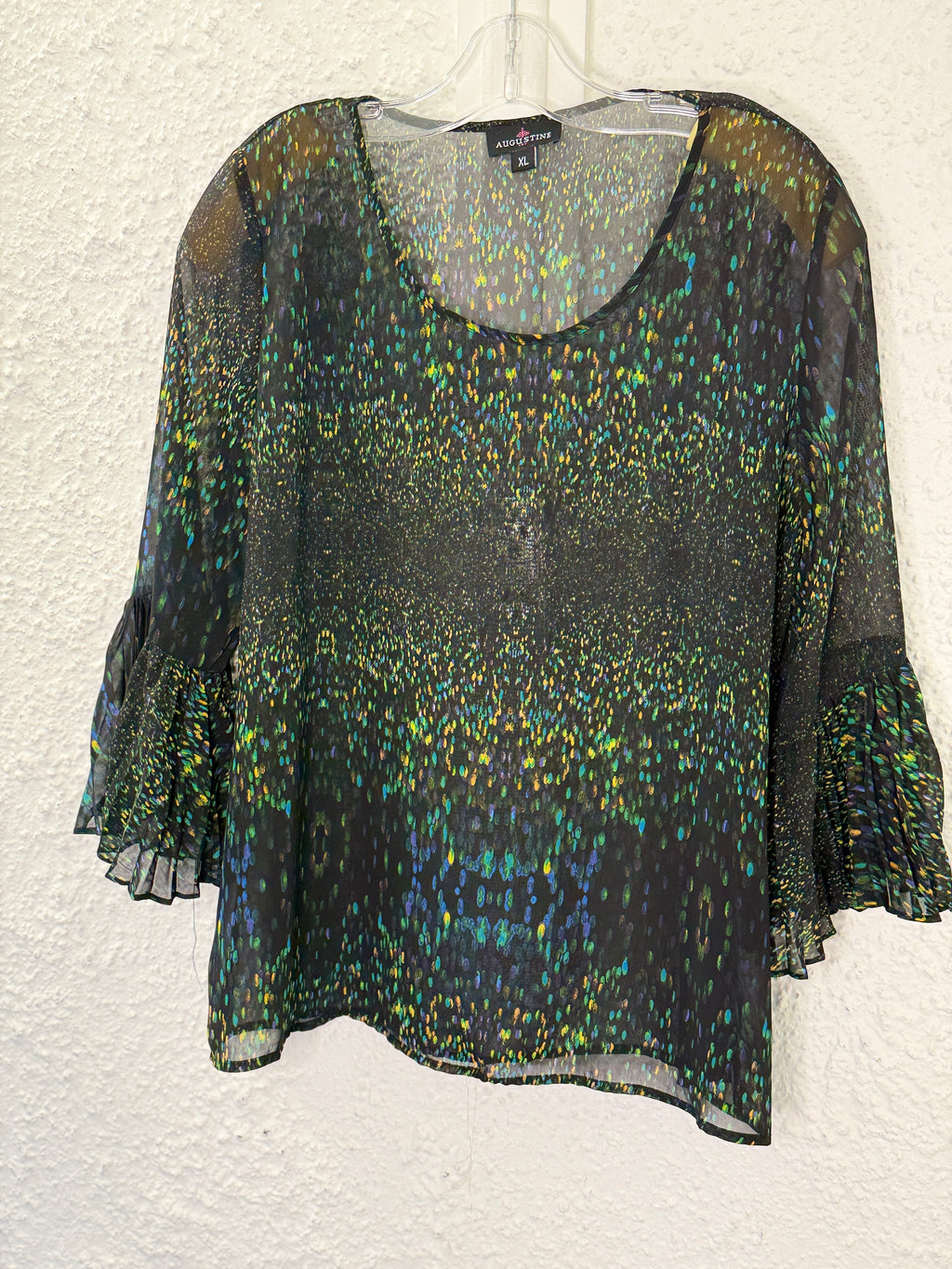 Augustine Black Abstract Print Top Sz XL😀9/10