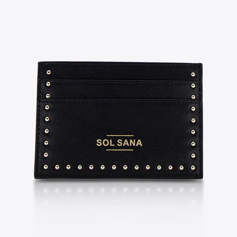 Sol Sana Black/Gold Leather Cardholder NEW! ⭐️ 💛