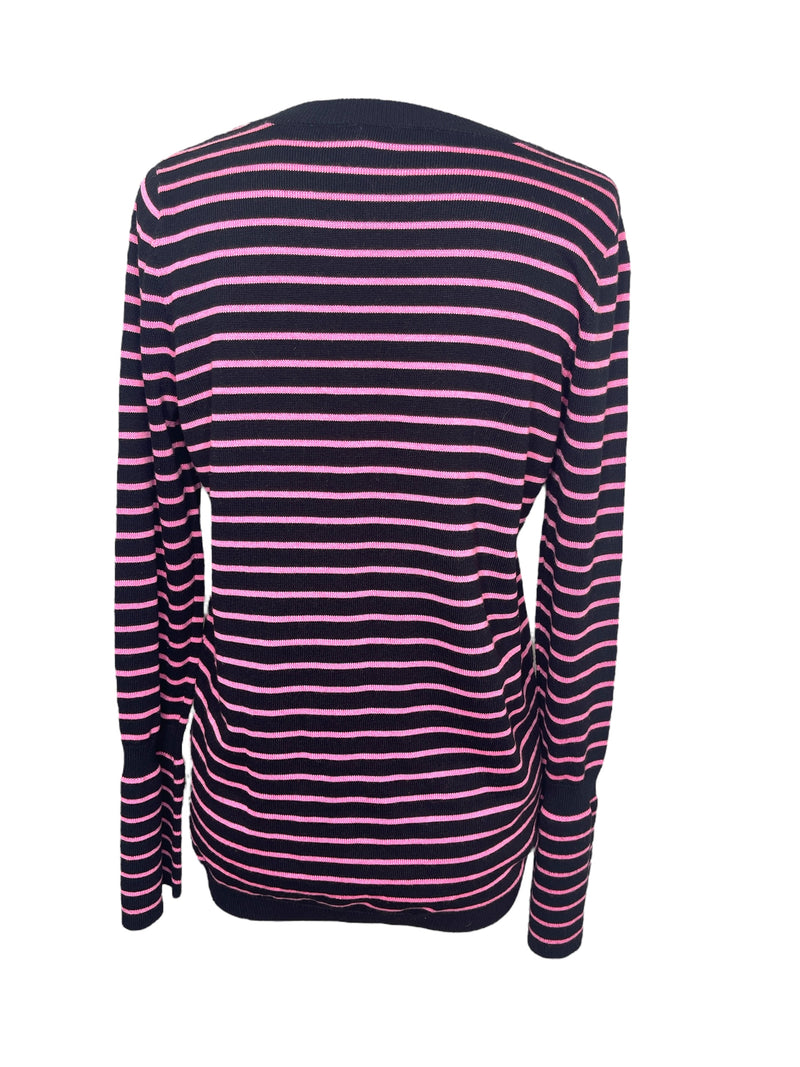 ASOS Black/Pink Striped Jumper Sz 10 💚