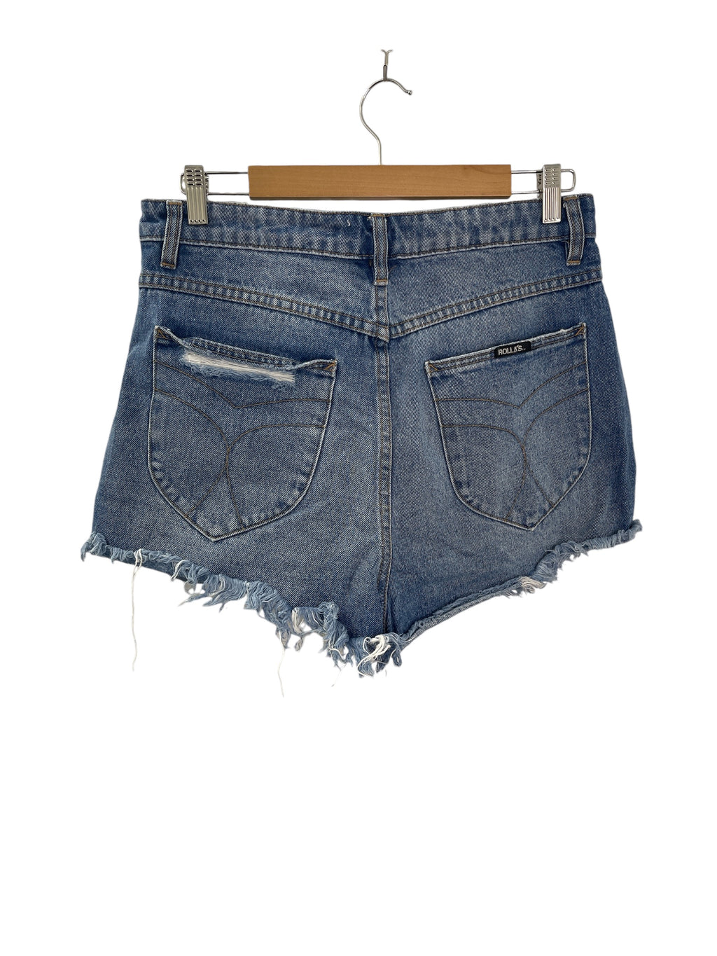 Rolla’s Medium Blue Ripped Denim High-Rise Relaxed Shorts Sz 13 💛💛