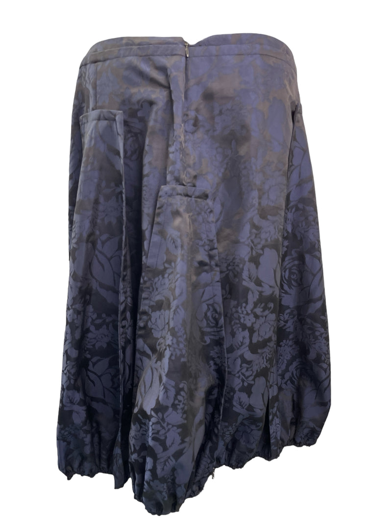 Simply Vera by Vera Wang Black/Blue Floral Skirt Sz 12 🩷