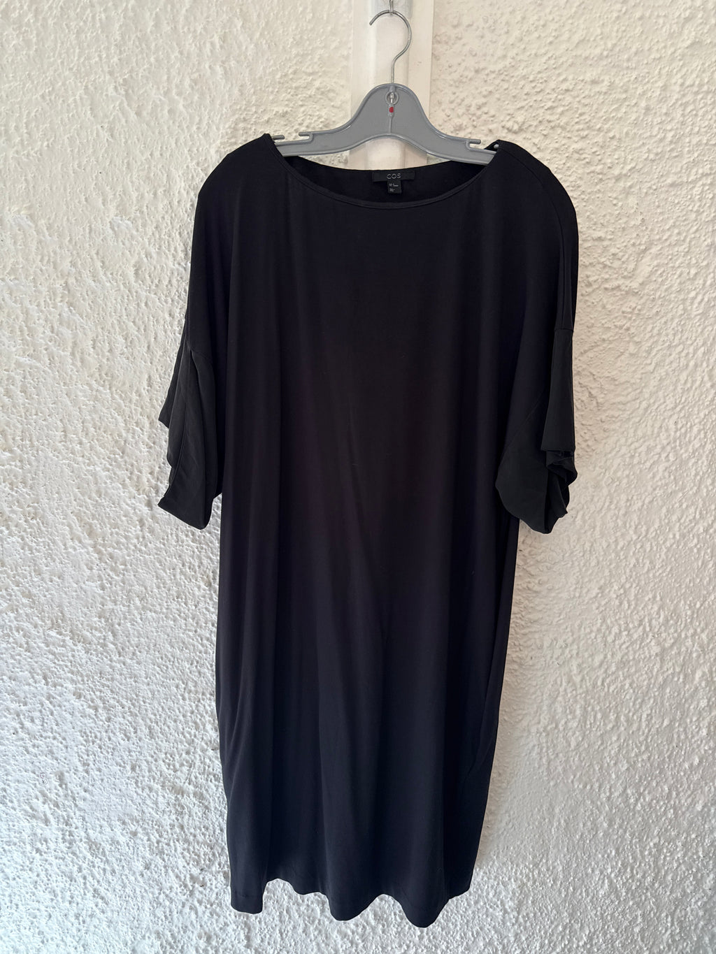 Cos Black Viscose Dress Sz M😀28/4