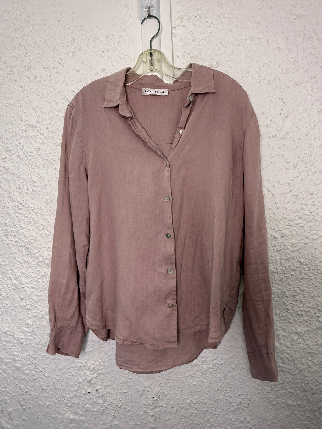 Ivy + Jack Dusky Pink Linen Top Sz 8😀18/9