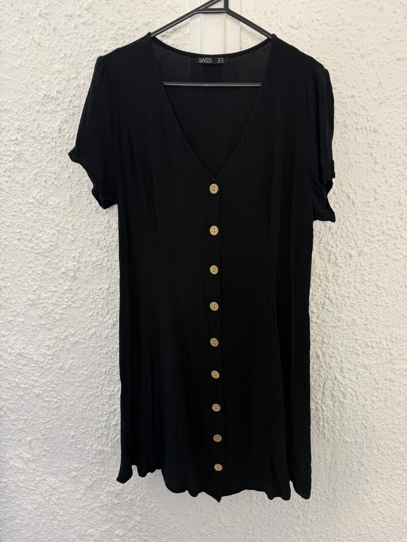 Sass Black viscose dress Sz 16 (best fit Sz 10-14)😀1/12