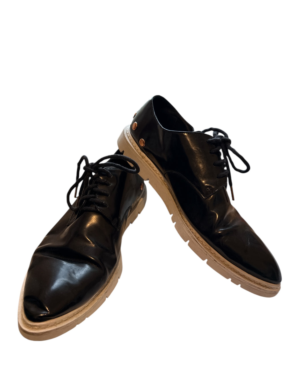 Kathryn Wilson Black Brogues Sz 38😀9/6