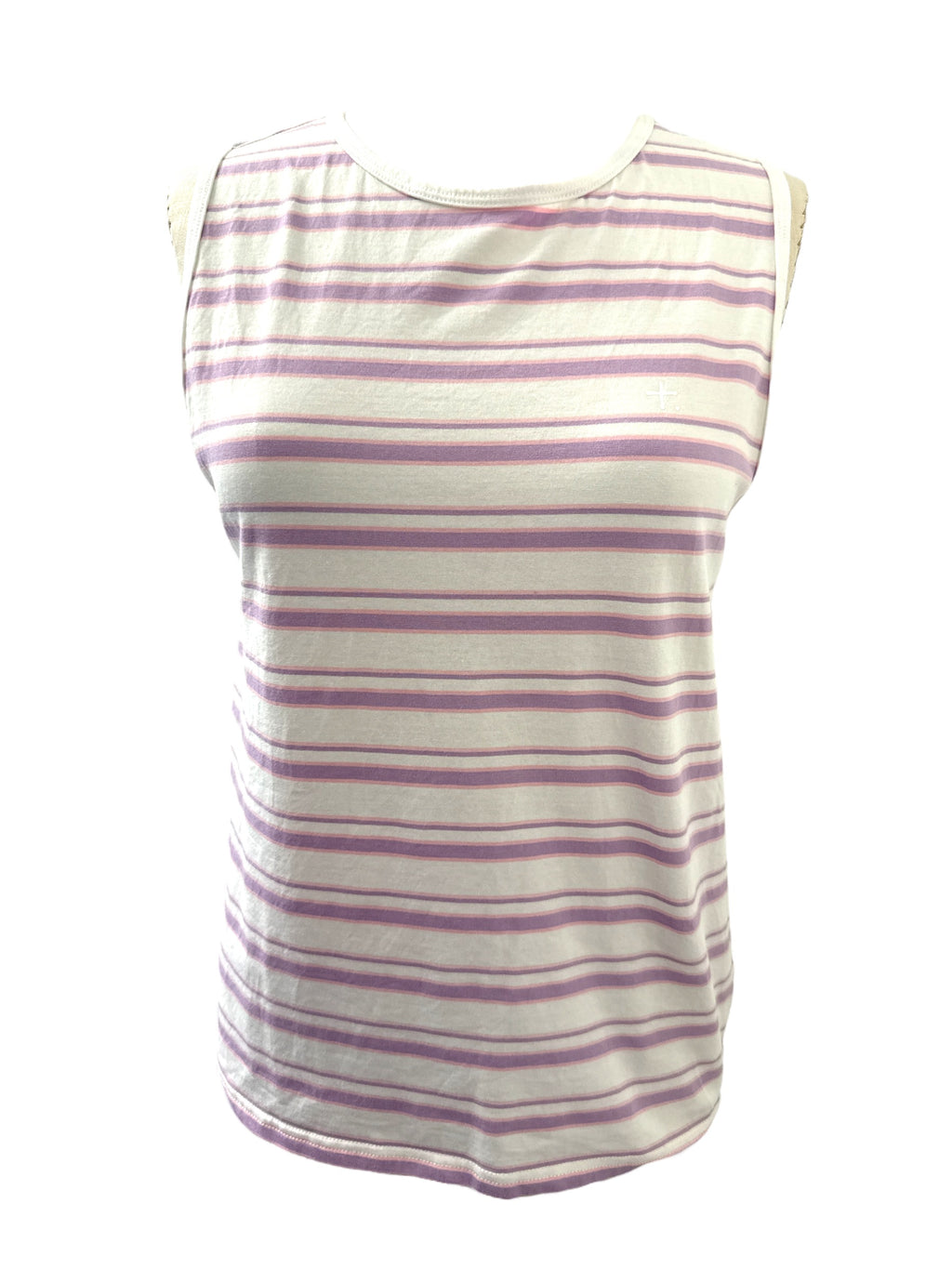 Federation White/Purple/Pink Striped Tank Sz 10 💙