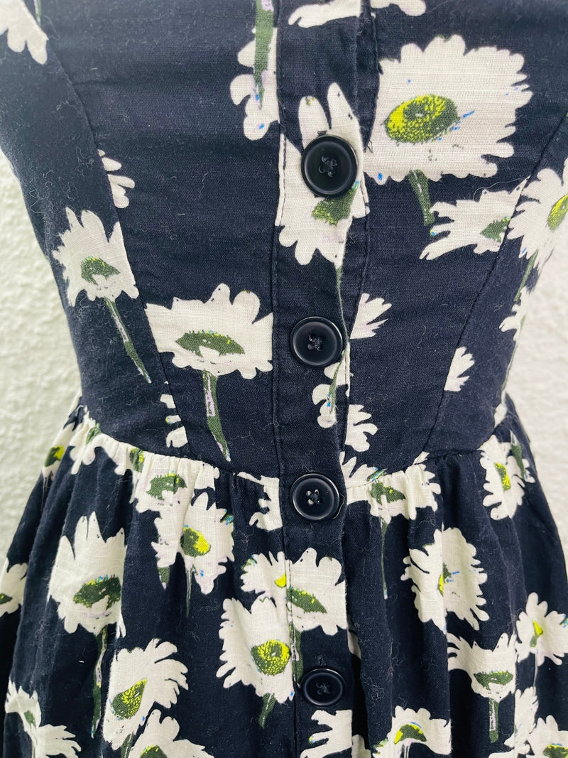 Urban Outfitters Black Floral Midi Dress Sz S 💚